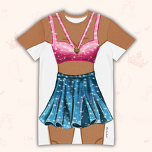 Load image into Gallery viewer, Pink & Teal Concert T-shirt Dress | Easy Costume, Fun Loungewear, Unique Gift