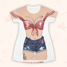 Load image into Gallery viewer, BBQ Babe T-Shirt Dress | Easy Costume, Fun Loungewear, Unique Gift