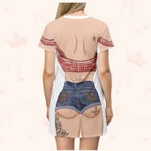 Load image into Gallery viewer, BBQ Babe T-Shirt Dress | Easy Costume, Fun Loungewear, Unique Gift