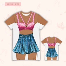 Load image into Gallery viewer, Pink & Teal Concert T-shirt Dress | Easy Costume, Fun Loungewear, Unique Gift