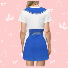 Load image into Gallery viewer, Flight Attendant T-Shirt Dress | Easy Costume, Fun Loungewear, Unique Gift
