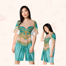 Load image into Gallery viewer, Teal Princess T-Shirt Dress | Easy Costume, Fun Loungewear, Unique Gift