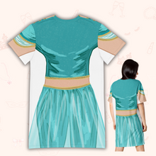 Load image into Gallery viewer, Teal Princess T-Shirt Dress | Easy Costume, Fun Loungewear, Unique Gift