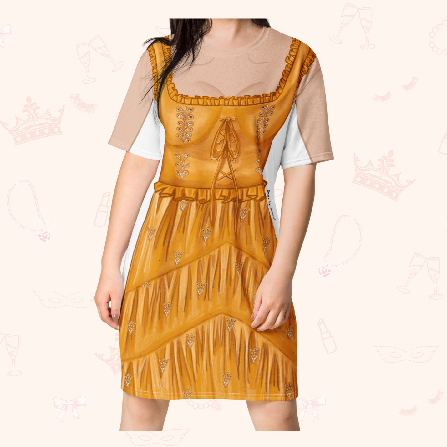 open lace back dress Everfolk T-Shirt Dress