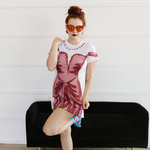 Load image into Gallery viewer, Pretty Lady in Red T-Shirt Dress | Easy Costume, Fun Loungewear, Unique Gift