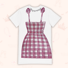 Load image into Gallery viewer, Gingham Picnic T-Shirt Dress | Easy Costume, Fun Loungewear, Unique Gift
