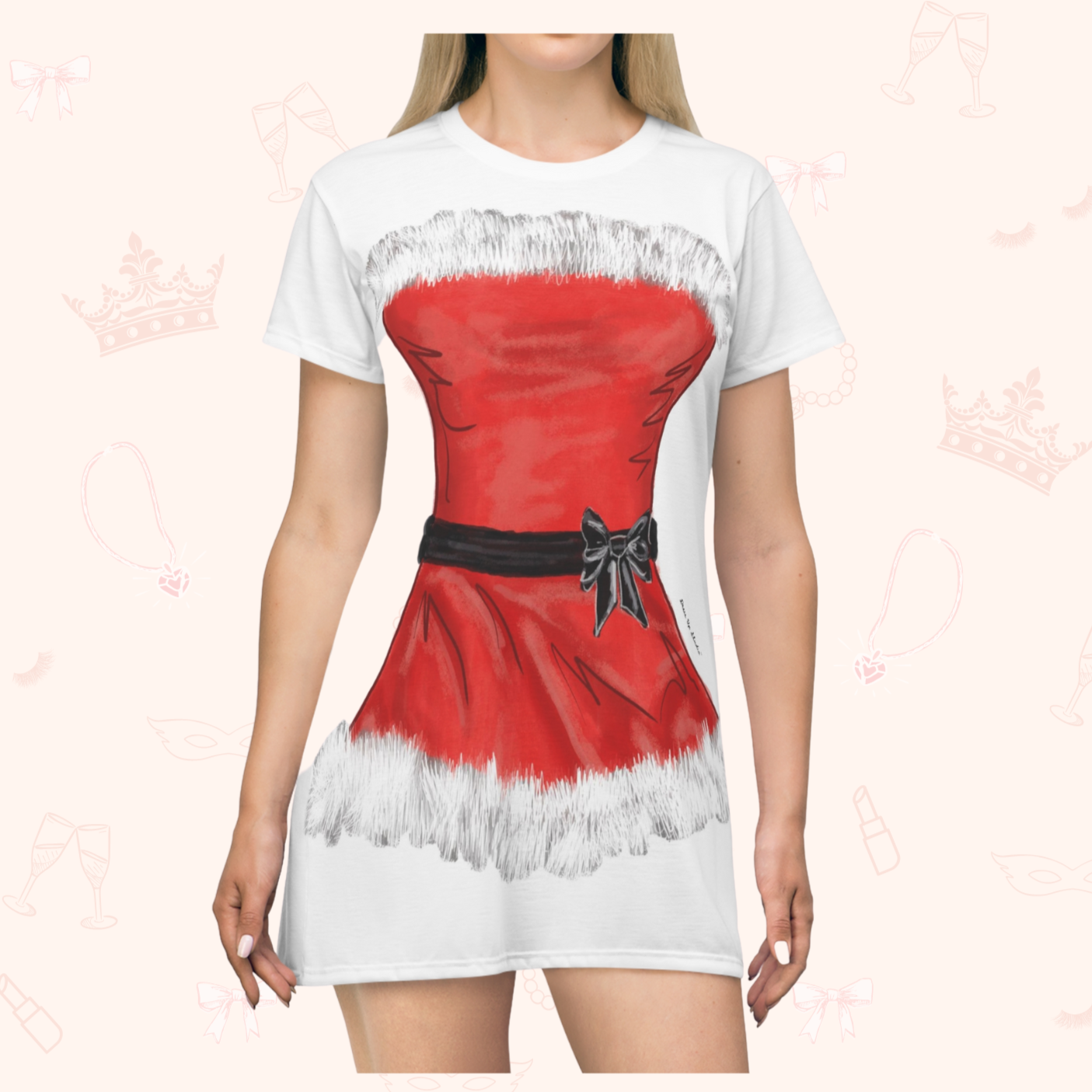 Santa T-Shirt Dress | Easy Costume, Fun Loungewear, Unique Gift 5XL Santa T-Shirt Dress | Easy Costume, Fun Loungewear, Unique Gift 5XL