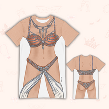 Load image into Gallery viewer, Showgirl T-Shirt Dress | Easy Costume, Fun Loungewear, Unique Gift
