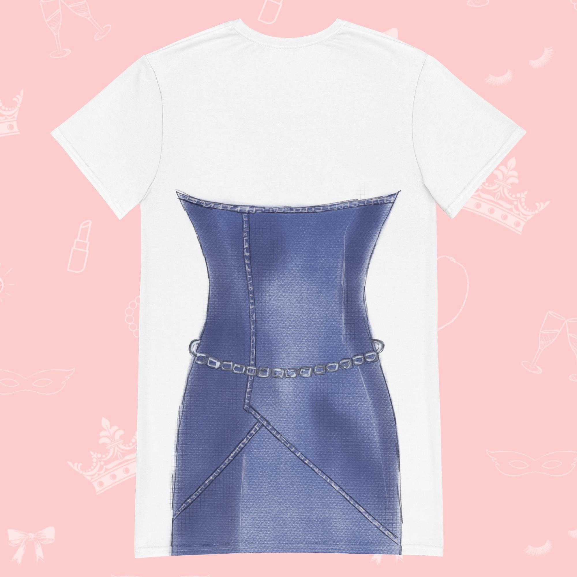 forever unique denim dress Rosette Denim Mini Tube Dress